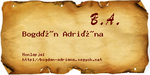 Bogdán Adriána névjegykártya